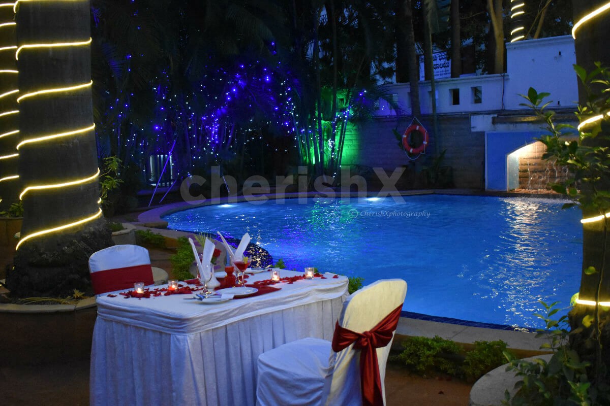 Romantic Poolside Candlelight Dinner in Koramangala