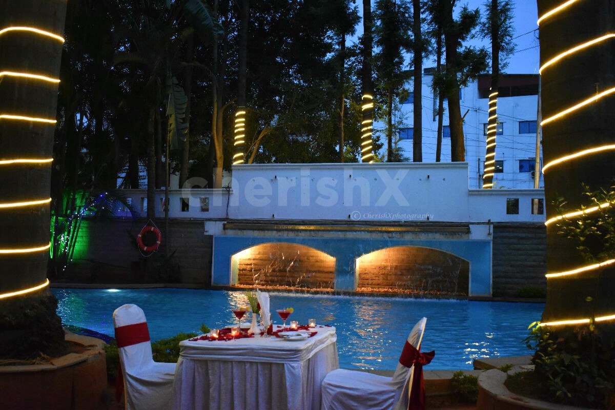 Poolside Candlelight Dinner at Halcyon, Bangalore