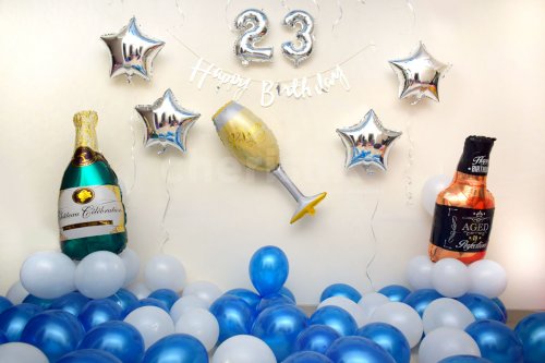 Celebrate Birthday with CherishX's Blue Birthday Balloon Decor.