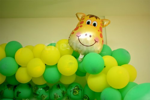 A themed kid's birthday decoration for boys.