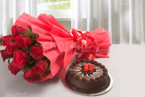 Cake & Flower Surprise 