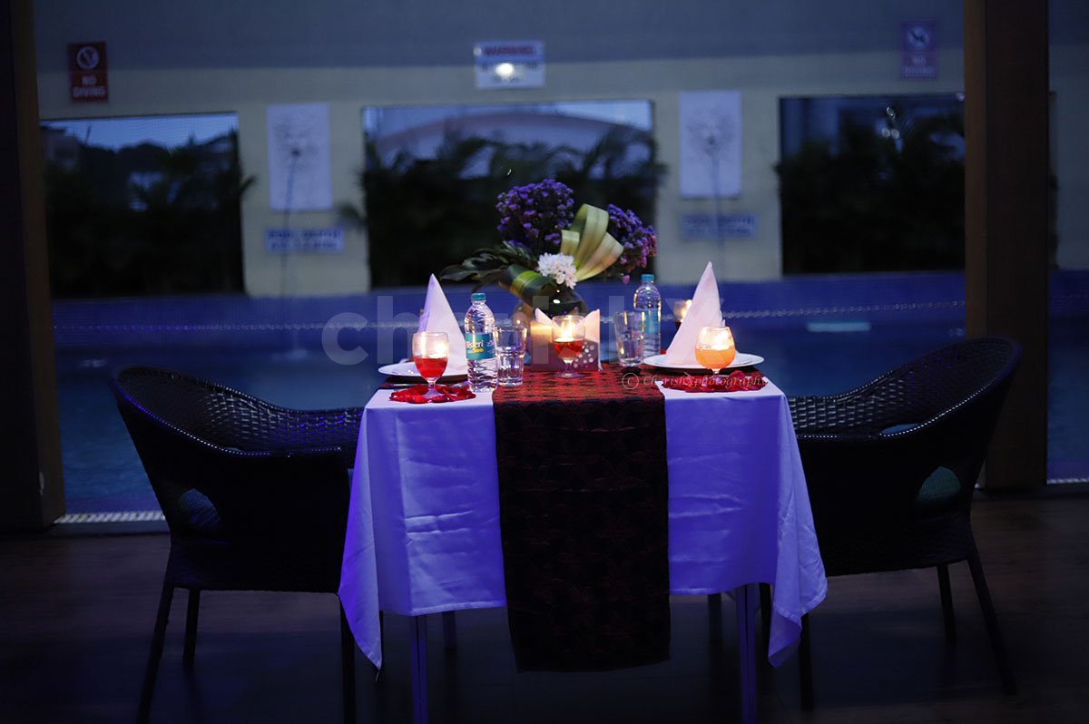 Rooftop Poolside Candlelight Dinner in Bangalore