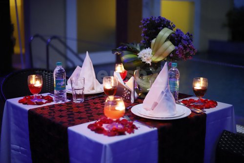 Romantic Candlelight Dinner on Rooftop by the pool in Bangalore