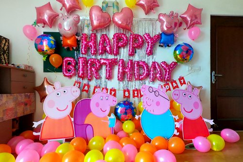 Peppa Pig Birthday Decoration Setup in Delhi, Gurgaon, NCR