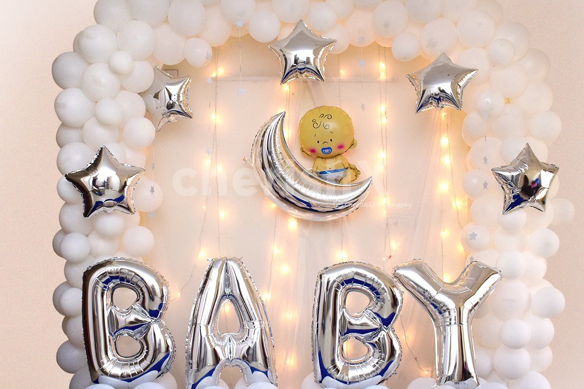 A Dreamy Moon and Stars Baby Shower Decor for the mother-to-be!