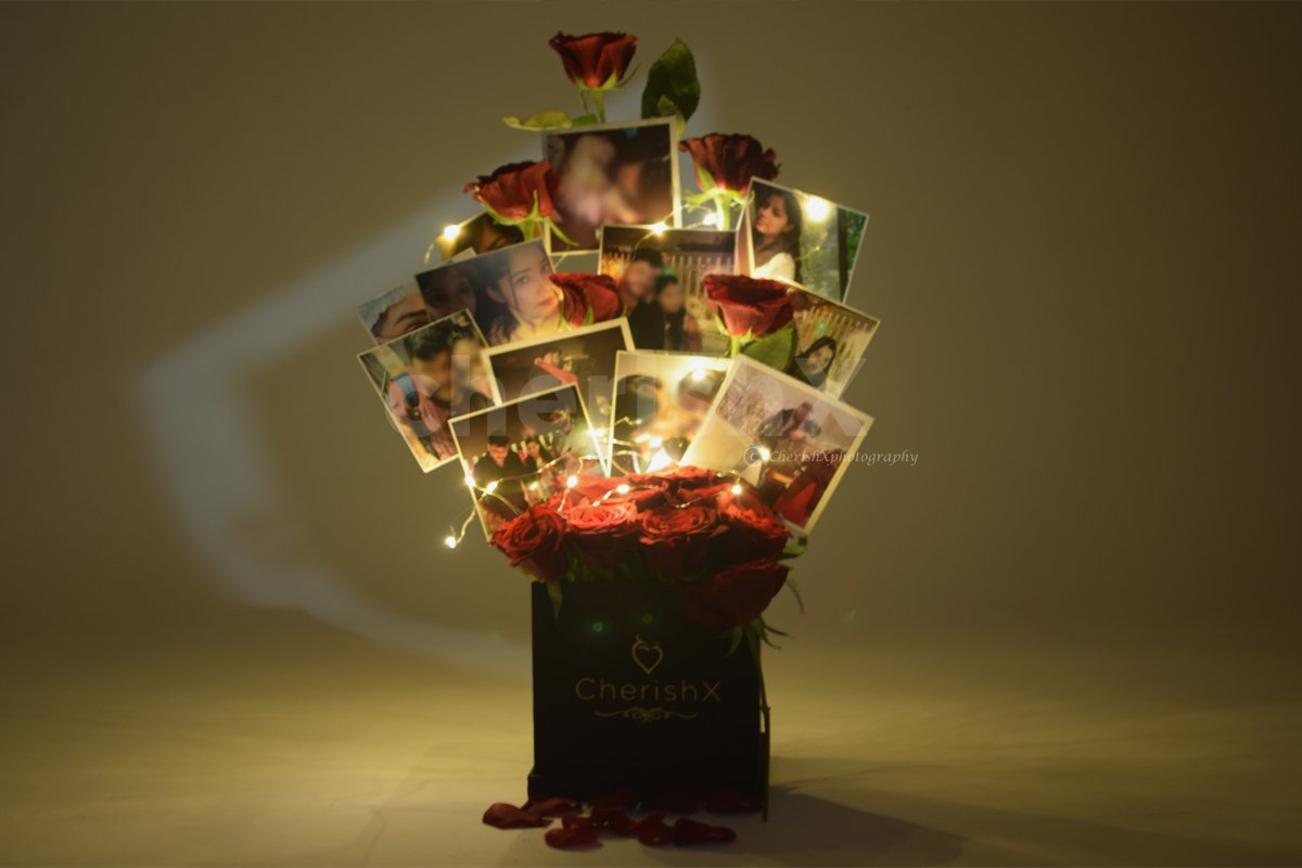 CherishX's Rose Bucket with Photos for birthdays and anniversaries.