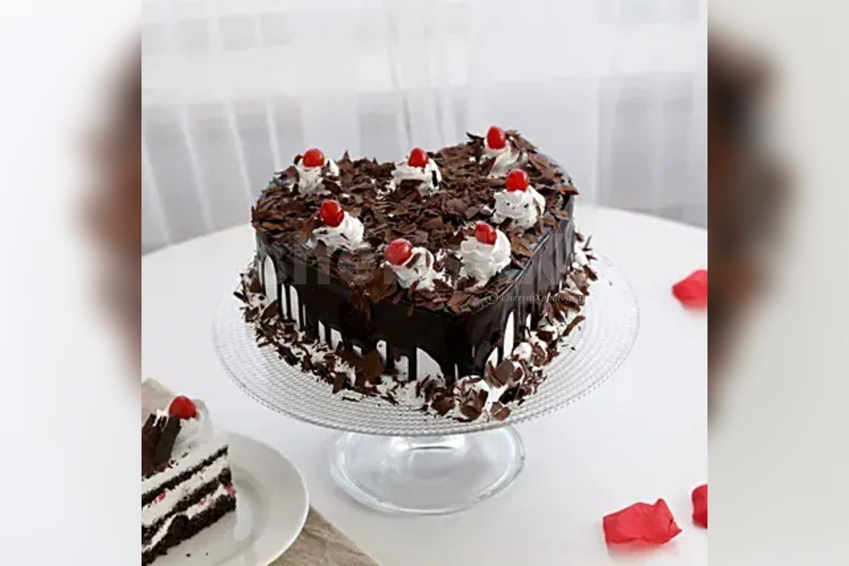 Heart Shape Black Forest Cake delivered at your home