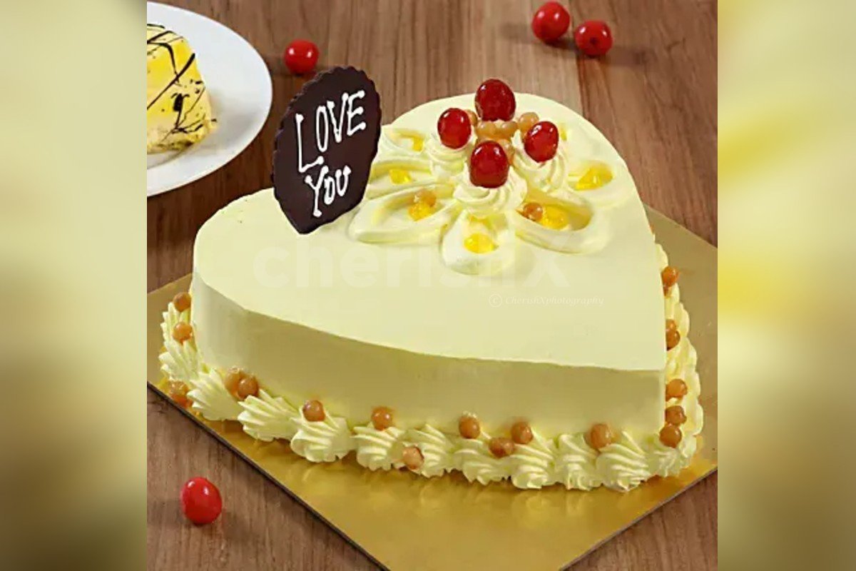 Heart shape Butterscotch cake delivered to your home