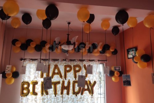 Simple Birthday Decoration at Home with Balloons