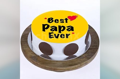 Best papa ever photo cake for Fathers Day