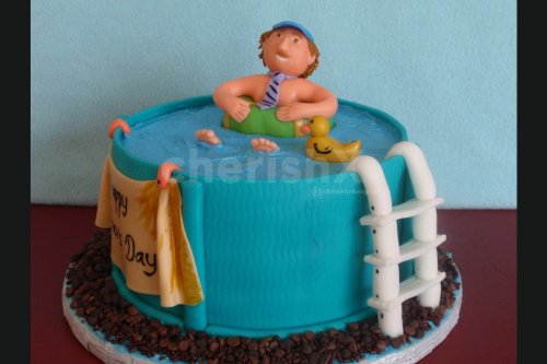 Fathers Day Pool designer fondant cake home delivery by cherishx