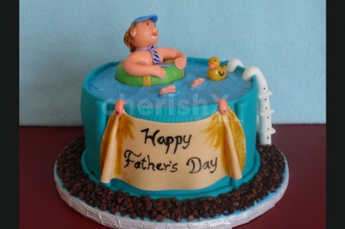 Fathers Day Pool designer fondant cake