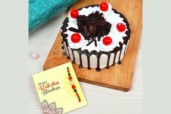 Blackforest cake with rakhi home delivery