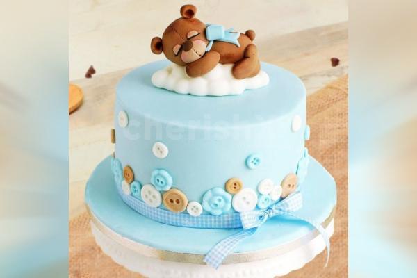 Cute Sleepy Bear Cake for Baby Shower