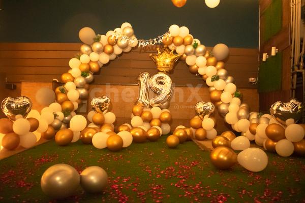 Silver, White and Golden Balloons Decoration