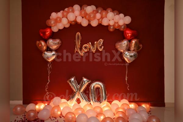 Rosegold Balloon Decoration for Birthday or Anniversary