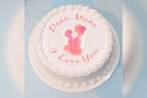 Buy Online or Send a delicious "I love You Mom"  Photo Cake anywhere in Delhi, Gurgaon, Noida, NCR, Bangalore, Jaipur