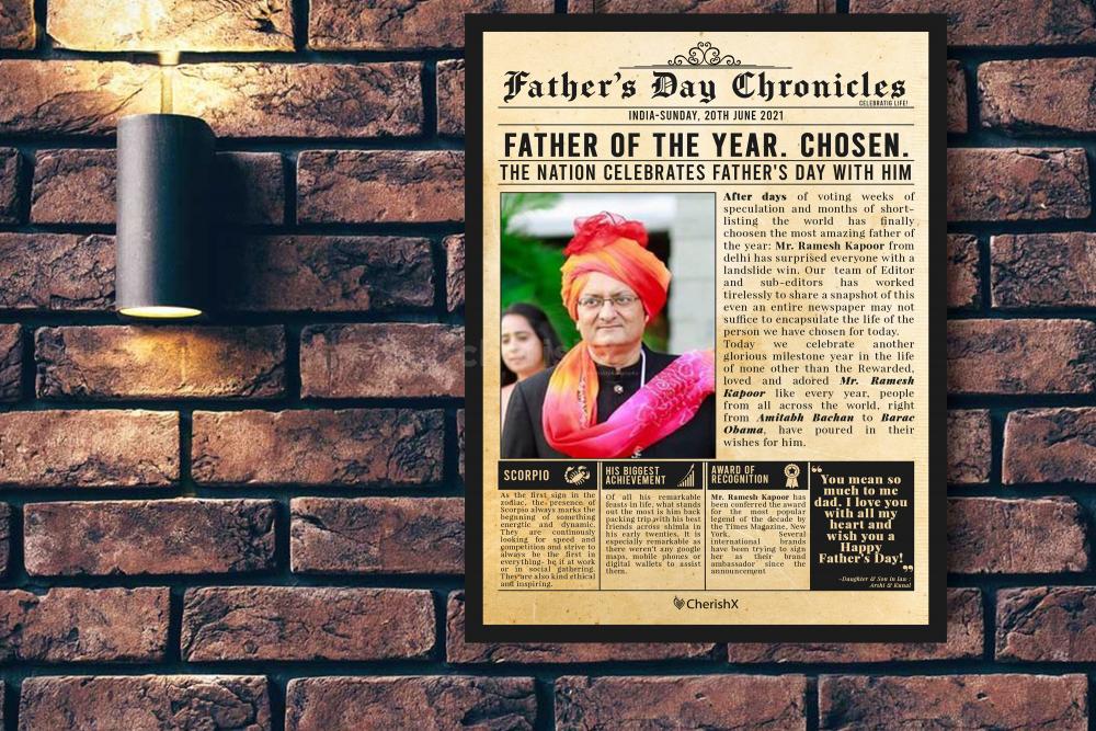 CherishX offers you a unique Father's day gift i.e., a Father's day special newspaper!