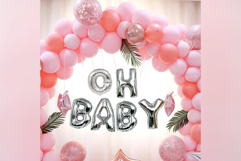 A elegant ring baby shower decor by CherishX available in Delhi NCR & Bangalore.