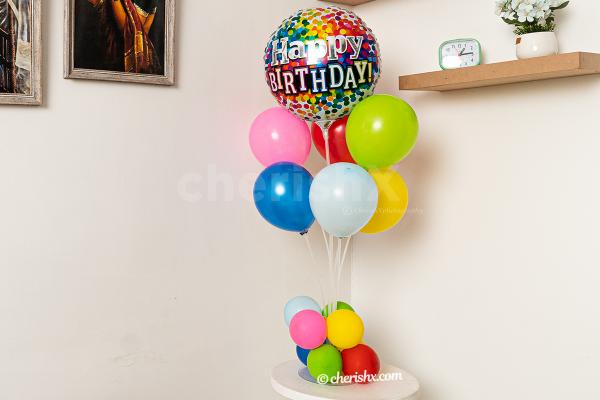 A colorful balloon bouquet stand to make your empty corners attractive!
