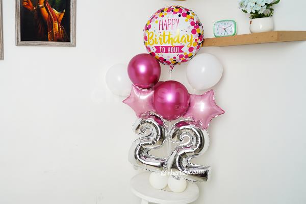 CherishX brings you this pretty Pink Chrome Number Balloon Stand.