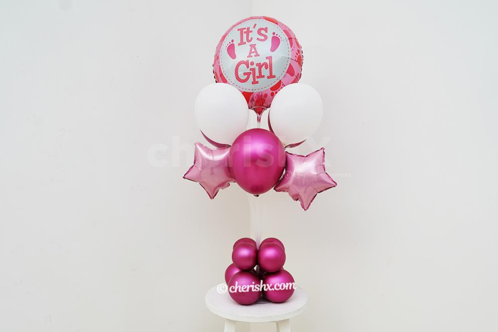 Book this adorable it's a girl balloon bouquet to surprise your close ones.