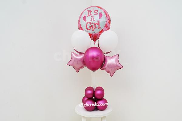 Book this adorable it's a girl balloon bouquet to surprise your close ones.
