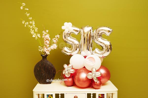 Silver & Rose Gold SIS Balloon Bouquet by CherishX