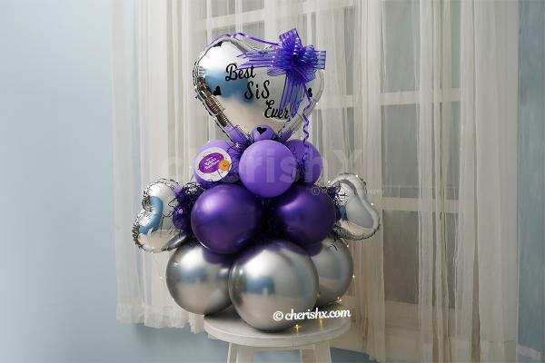 An elegant Best SIS Lavender Balloon Bouquet by CherishX!