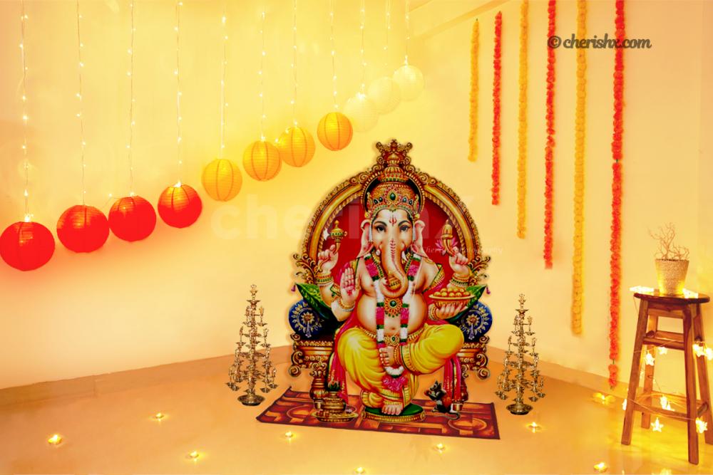 Ganesh Chaturthi Puja Decoration at Home