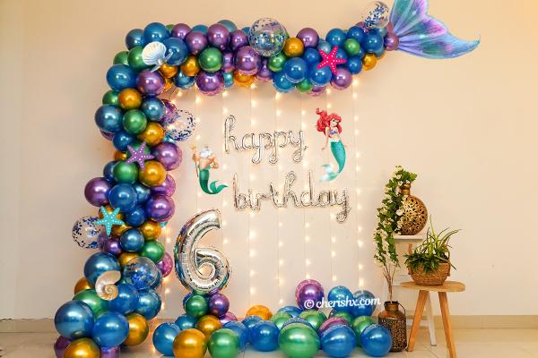 Add glamour to your kid's birthday party with CherishX's Mermaid Theme Decor!