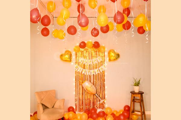 Surprise your close ones with CherishX's Stylish Golden Themed Birthday Decor.