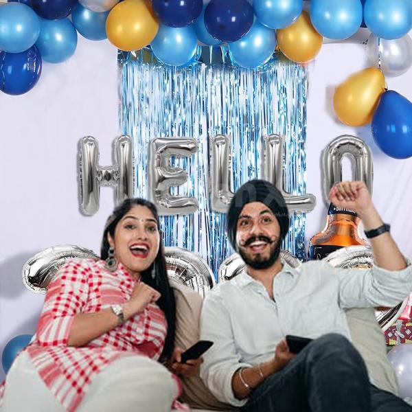 Make your party memorable by adding this Blue and Silver Themed Balloon Decor!