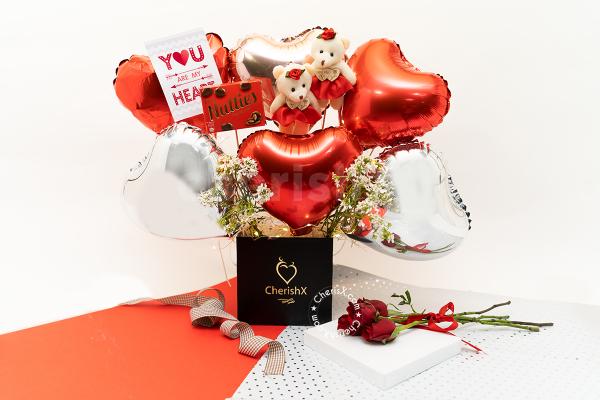 Gift your boyfriend, girlfriend, husband or wife, a beautiful Valentine's Hearts of Love Balloon Bouquet!