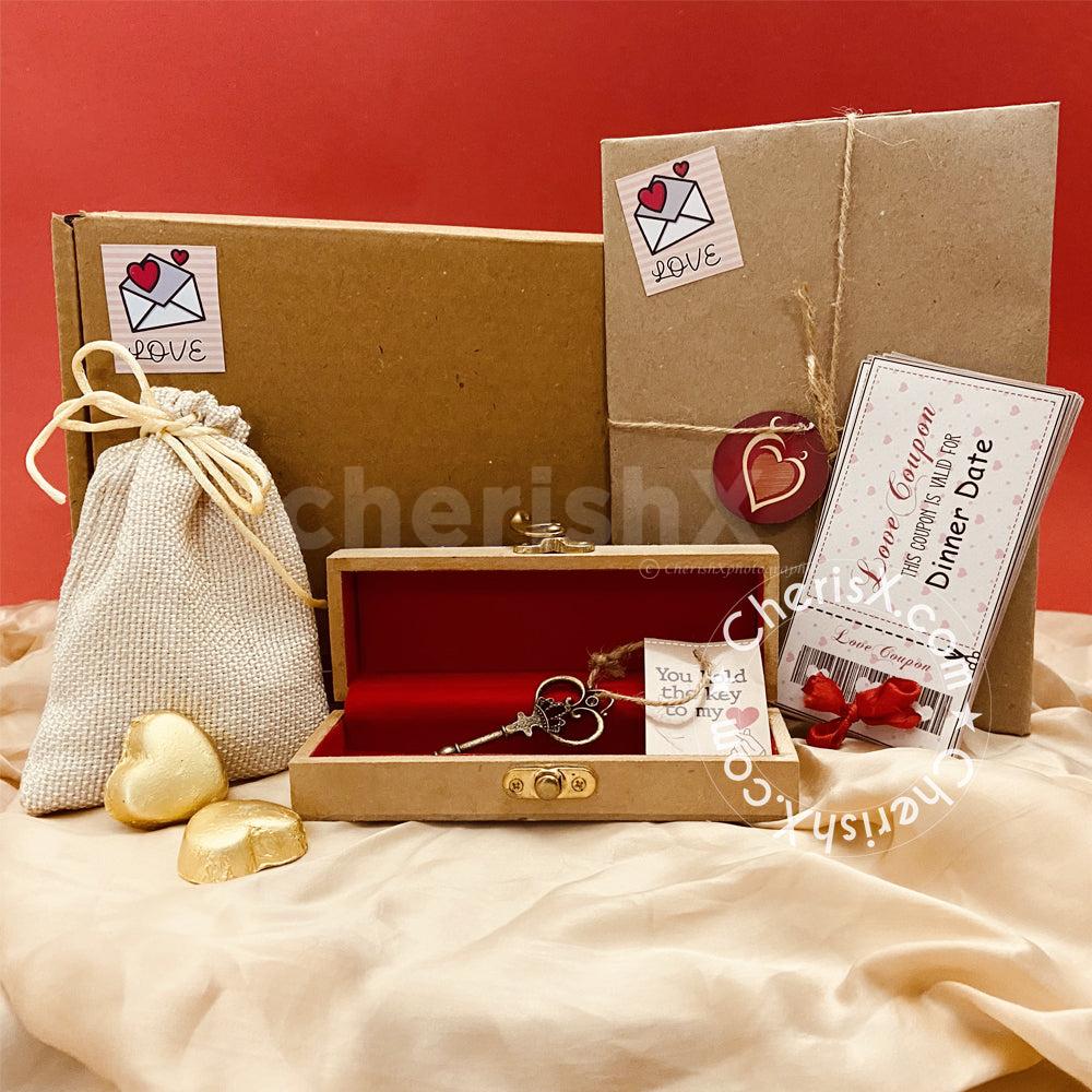 Surprise him or her with CherishX's Charming Locking your partner forever Hamper on Valentine's Day.