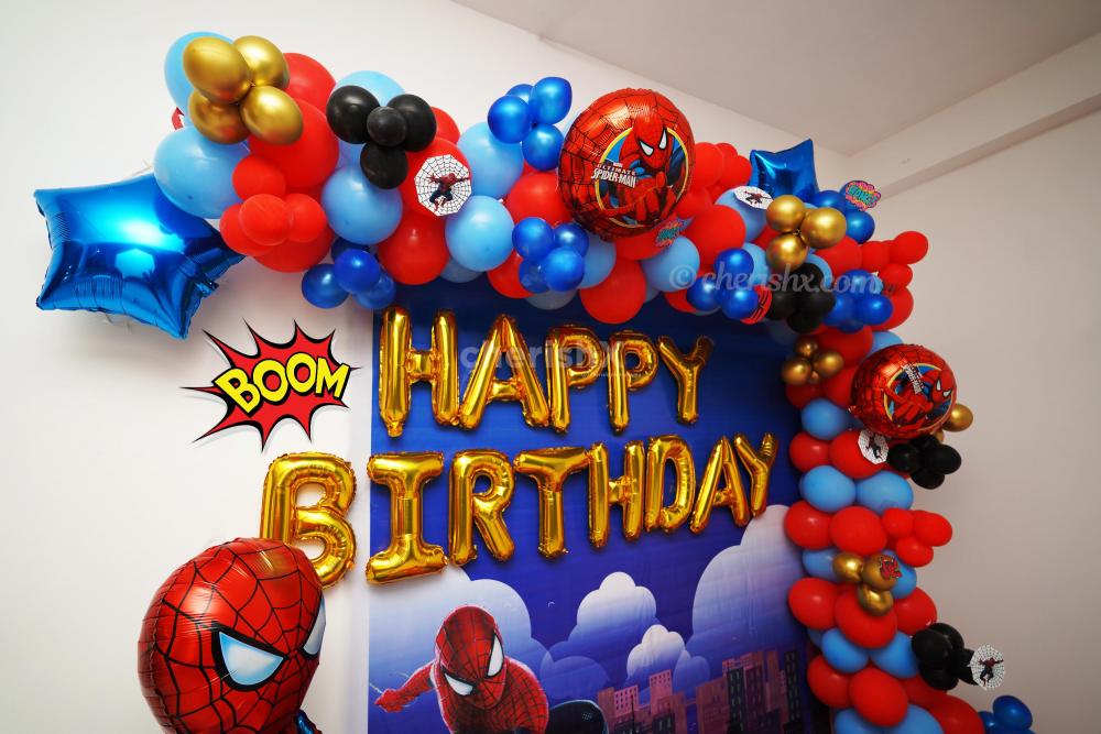 Spiderman balloon kids boys birthday decoration 3 4 5 years old
