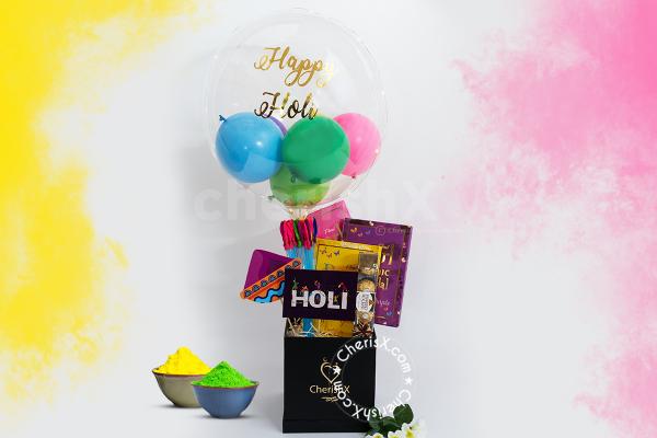 Surprise your friends and family with this Colourful Holi Balloon Bouquet.