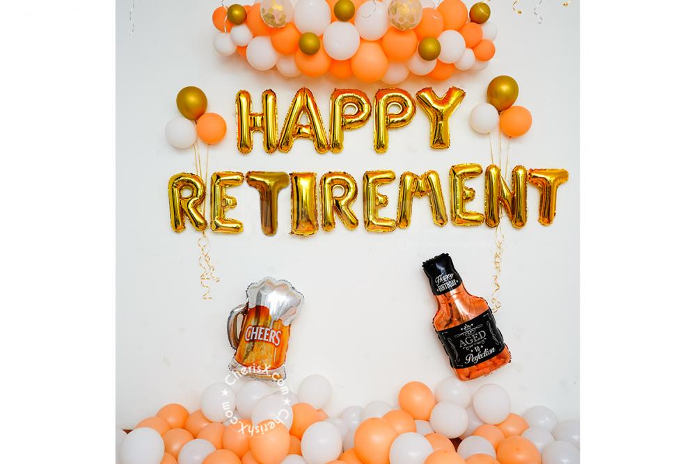 Make your close one's retirement celebration extra special with CherishX's White and Peach Themed Retirement Decoration!