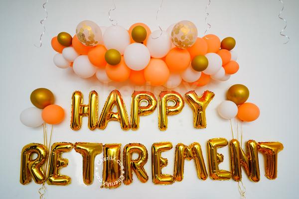 Get your home decorated with White and Peach Theme Retirement Decor for a perfect retirement party!
