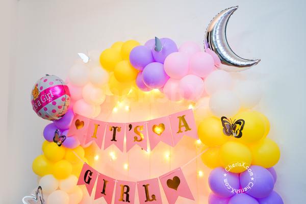 Celebrate the welcoming your baby girl with CherishX's Pastel Theme Welcome Baby Decoration!