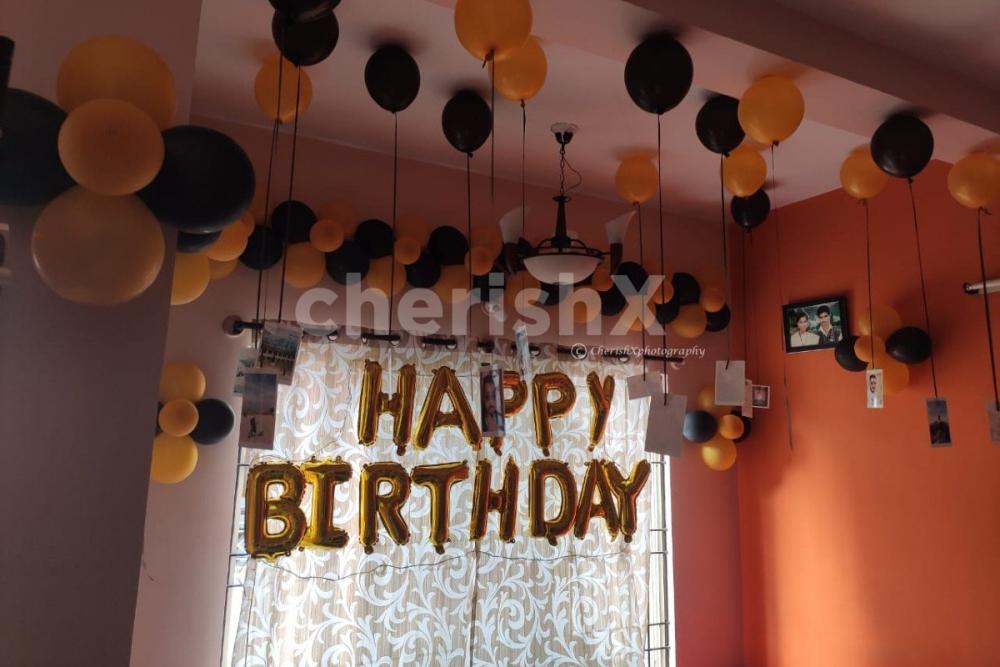 Birthday Balloon Decoration with 100 Balloons and Happy Birthday Letter Balloons