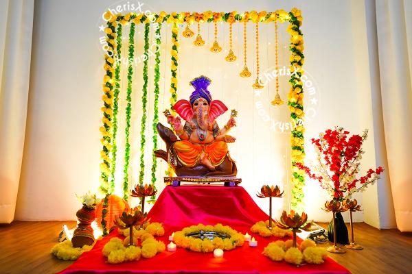 Ganesh Chaturthi Pandal Decoration for Home