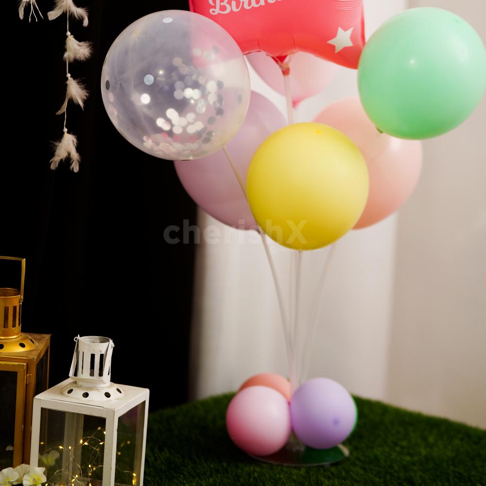 Whether it is the 10th or the 50th birthday celebration, the pastel star balloon bouquet never disappoints