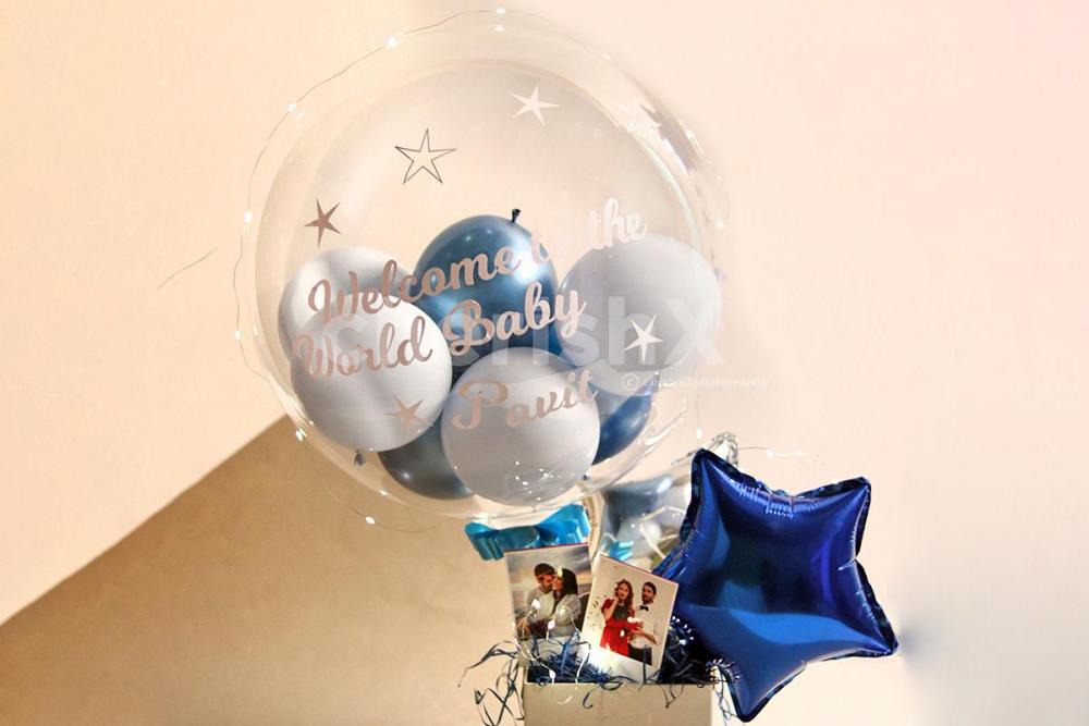 Congratulate the mother-to-be with CherishX's Blue Welcome Baby Bucket!