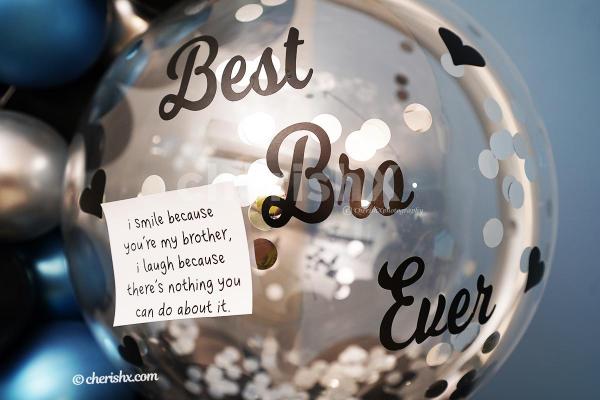 A Raksha Bandhan message attached with the Balloon Bouquet