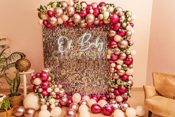 Surprise the mom-to-be with CherishX's Baby Shower Sequins Panel Decor.