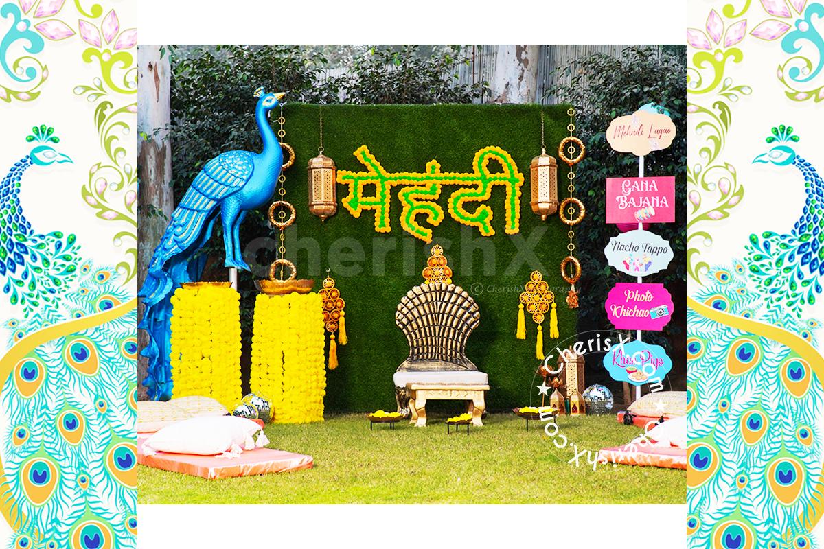 Mehndi umbrella backdrop decoration -DIY, Hobbies & Toys, Stationery &  Craft, Occasions & Party Supplies on Carousell