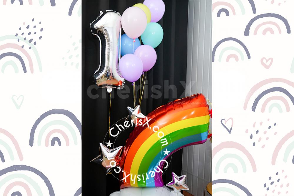 Rainbow coloured balloon bouquet will add a sparkling vibe to your next birthday party
