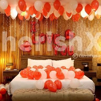 Romantic Red Themed Love You Balloon Decorations