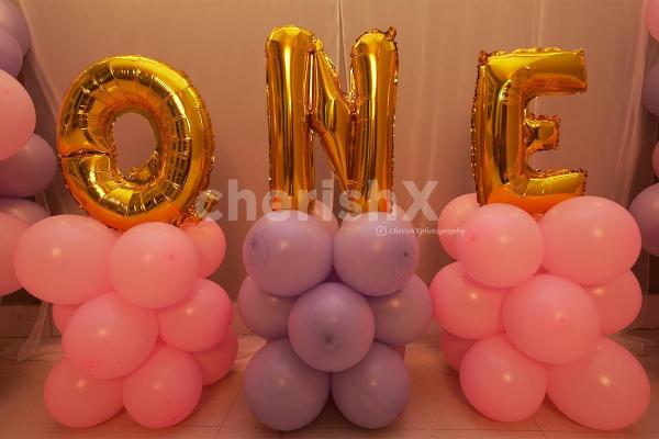 Pastel Balloons with Butterfly Hangings Room Decoration
